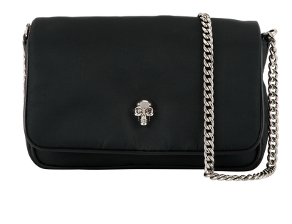 Embellished Skull Soft Flap Bag, front view